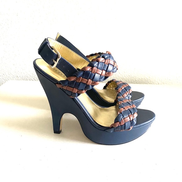 Shoe Dazzle Shoes - Shoe dazzle woman’s  charisia navy heel sandal -7